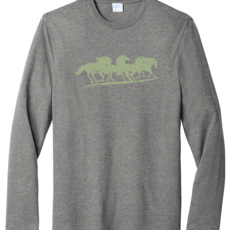 2023 Men's Long Sleeve T-Shirt - Grey Heather with Green